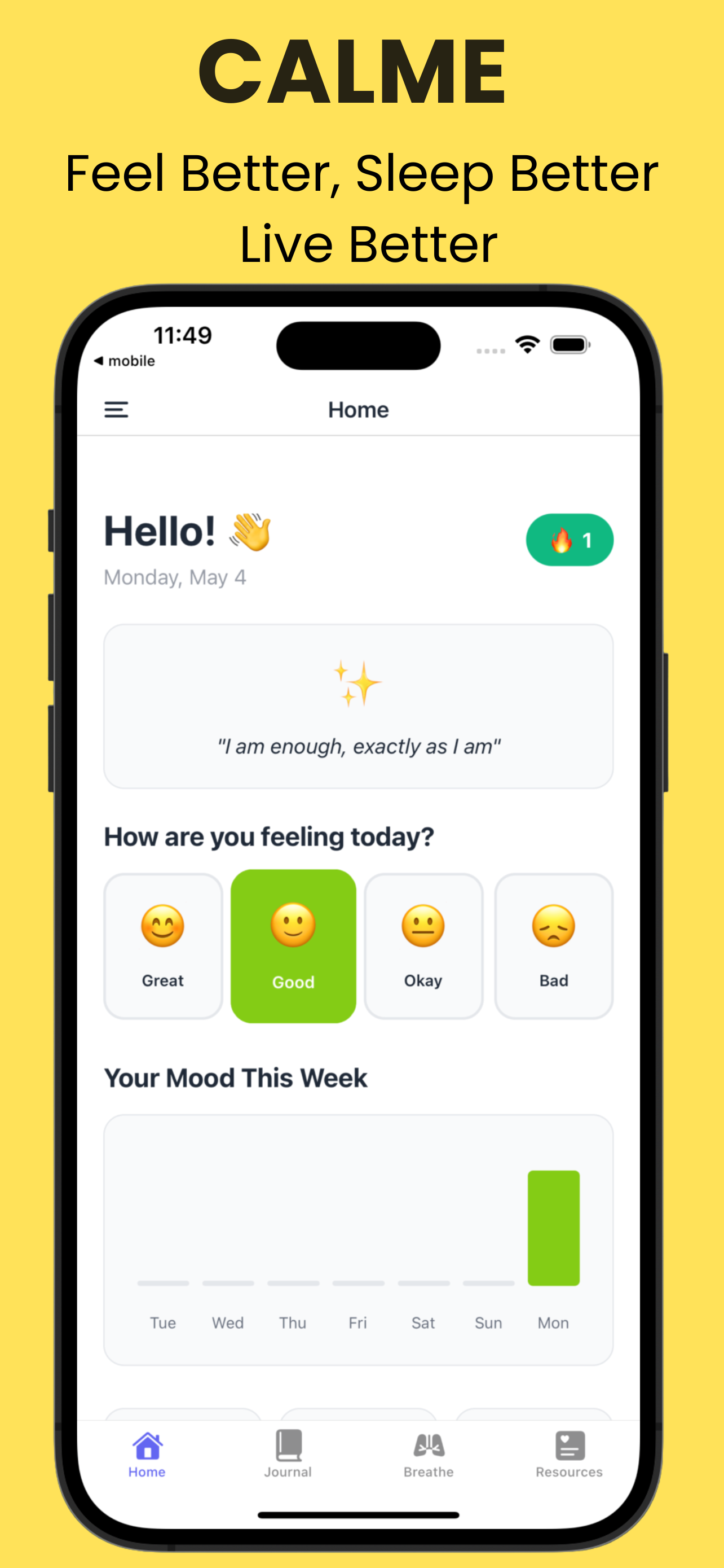 Calme App Interface